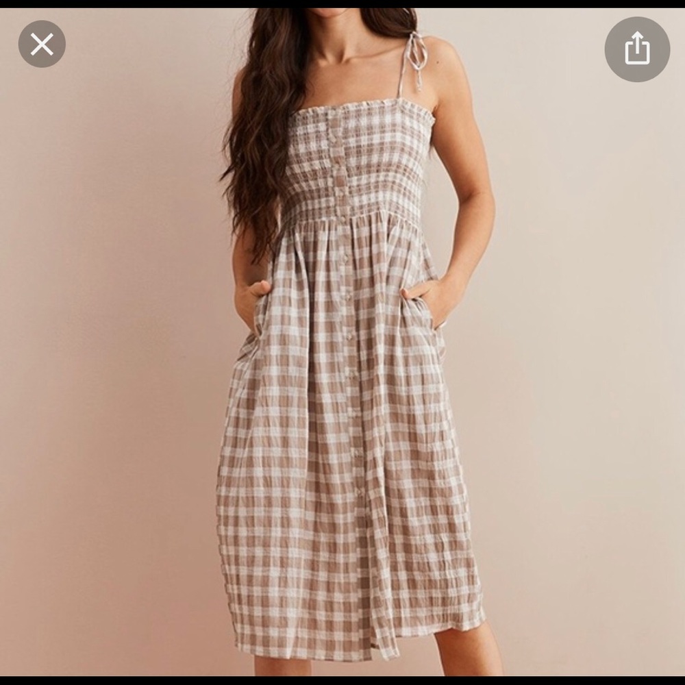 Aerie Gingham MIDI Dress